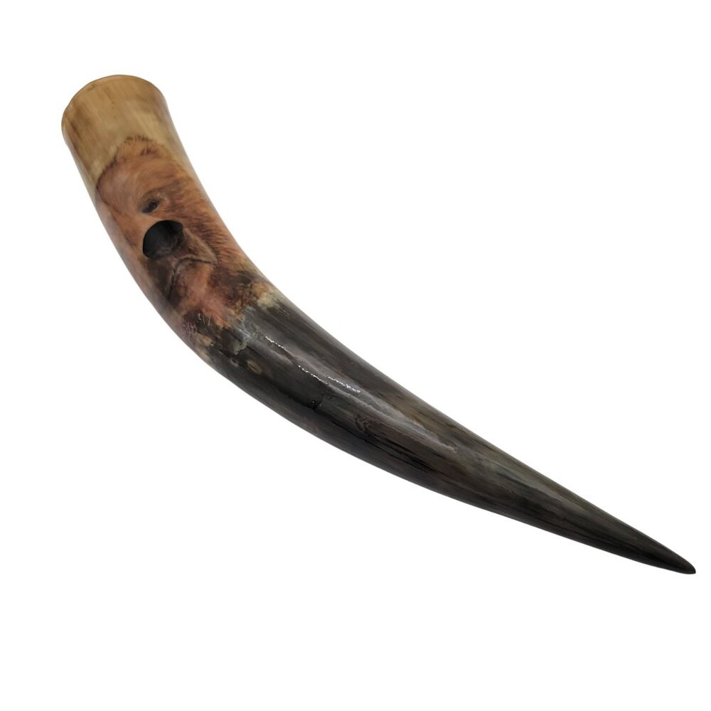 Bear Hand Painted on Horn